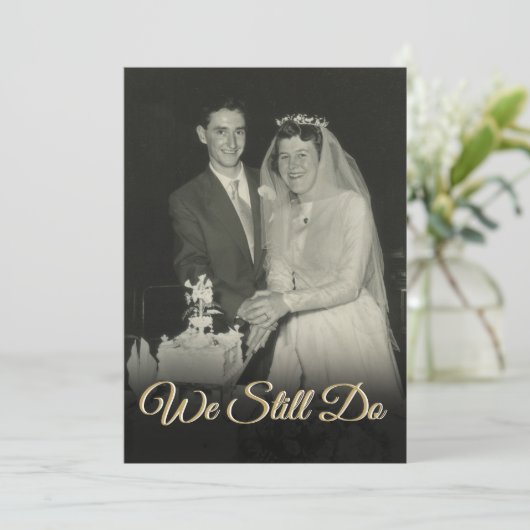 私たちは今でも何年も結婚記念写真を撮る 招待状 (スタンド正面)