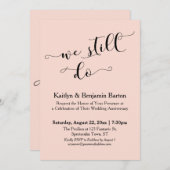 私たちは今もモダンなカリグラフィーをお祝いします, ブラッシュ・アニバーサリー 招待状 (正面/裏面)