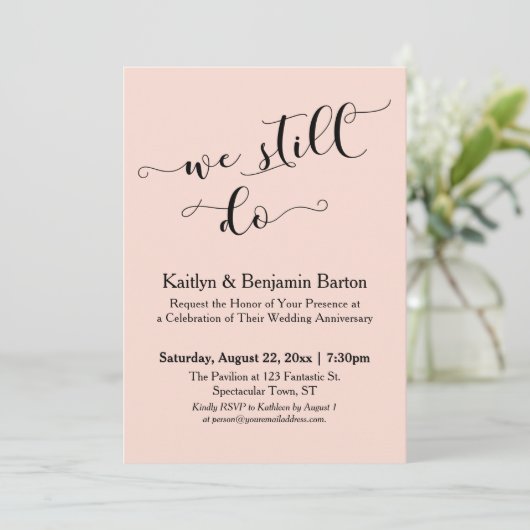 私たちは今も現代のカリグラフィーを愛し続ける、 ブラッシュアニバーサリー 招待状 (スタンド正面)