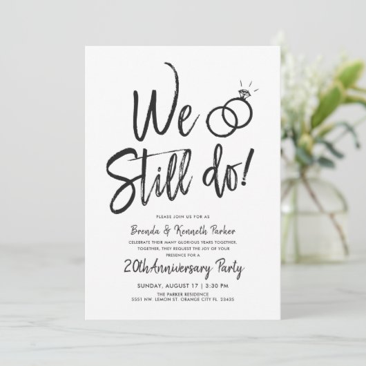 私たちは今も記念日を過ごしている|誓いの更ストライプの新 招待状 (スタンド正面)