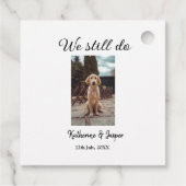 私たちは今結婚でもカップルのペットの写真名日付sim フェイバータグ (裏面)