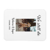 私たちは今結婚でもカップルのペットの写真名日付sim マグネット (横)