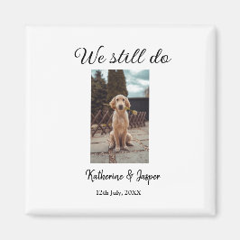 私たちは今結婚でもカップルのペットの写真名日付sim マグネット