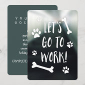 私たちは仕事に行きあなたの犬を仕事に連れて行こう 招待状 (正面/裏面)