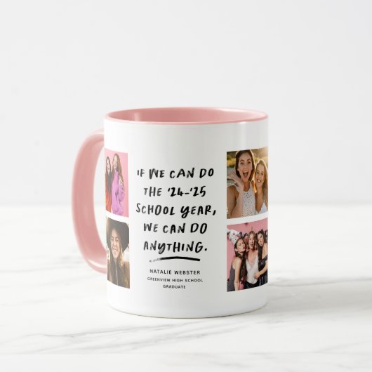 私たちは何でもシニアの卒業写真コラージュができる マグカップ (正面左)