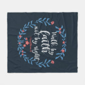 私たちは信仰によって歩くバイブルフローラ聖句クリスチャン フリースブランケット (正面(横))