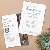 私たちは全てを一つのBWで行う – QR - 4枚の写真結婚- 招待状