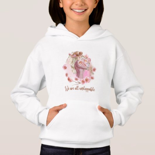 私たちは全て止められない - 花柄エンパワメントTシャツ (正面)