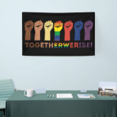 私たちは共に平等の社会正義の旗を立てる 横断幕 (トレードショー)