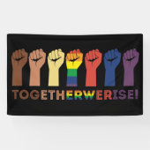 私たちは共に平等の社会正義の旗を立てる 横断幕 (横)