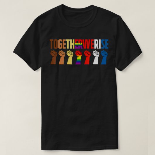 私たちは共に立ち上がる,社会的正義,平等 Tシャツ (デザイン正面)