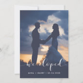 私たちは内緒で結婚しました エレガントな発表写真カード 案内状 (正面)