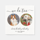 私たちは写真パーソナライズされたのペット犬を2つ結婚やらない スタンダードカクテルナプキン (正面)