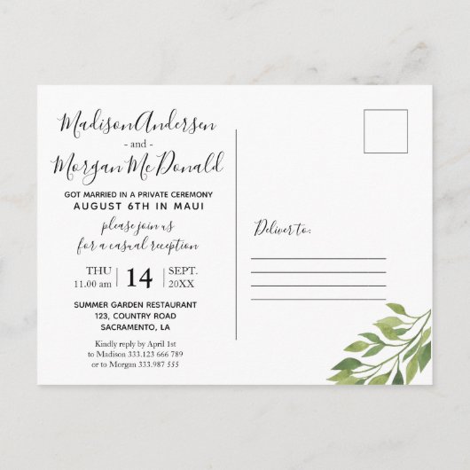 私たちは写真数々のの発表葉書を逃げた 案内ポストカード (裏面)