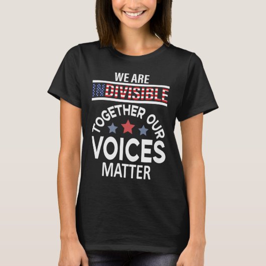 私たちは切り離せない 私たちの声をひとつに Tシャツ (正面)