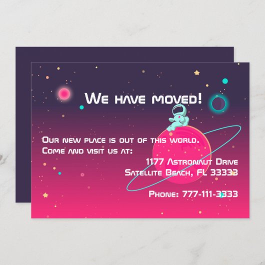 私たちは可愛い宇宙飛行士を宇宙イラストレーションで引っ越した (正面/裏面)