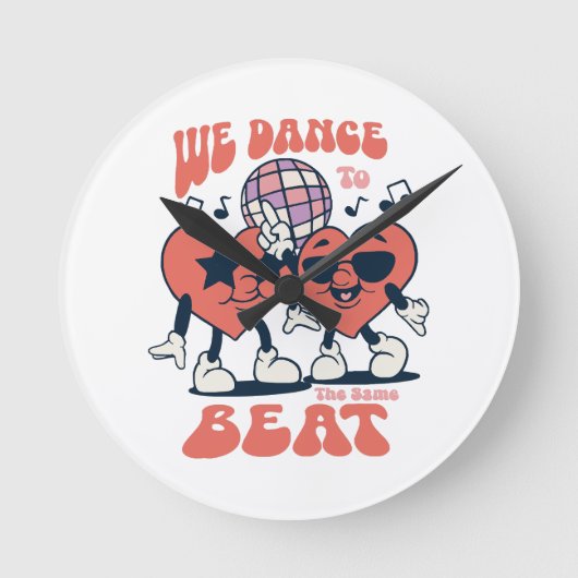 私たちは同じビートで踊る ラウンド壁時計 (正面)