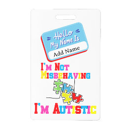 私たちは問題を起こしているわけではありません。自閉症であることを示すバッジです バッジ