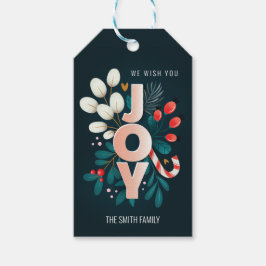 私たちは喜び、クリスマスキャンディーケーン&葉 ギフトタグ