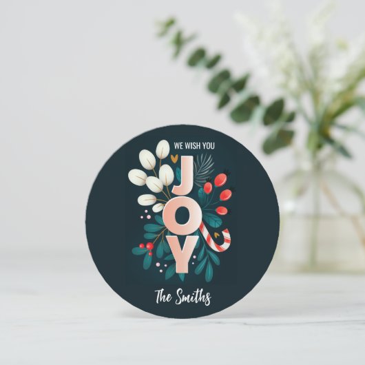 私たちは喜び、クリスマスキャンディーケーン&葉 シーズンカード (スタンド正面)