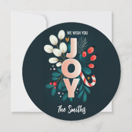 私たちは喜び、クリスマスキャンディーケーン&葉 シーズンカード