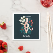 私たちは喜び、クリスマスキャンディーケーン&葉 スタンダードカクテルナプキン (インサイチュ)