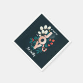 私たちは喜び、クリスマスキャンディーケーン&葉 スタンダードカクテルナプキン (角)