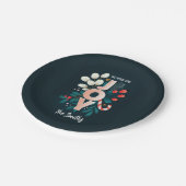 私たちは喜び、クリスマスキャンディーケーン&葉 ペーパープレート (アングル)