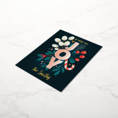 私たちは喜び、クリスマスキャンディーケーン&葉 箔シーズンポストカード (回転した状態)