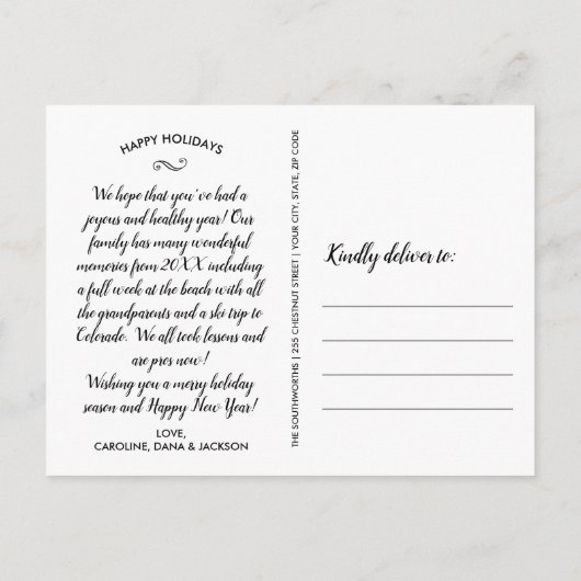 私たちは喜ぶクリスマスおもしろいフェスティバル写真 ポストカード (裏面)