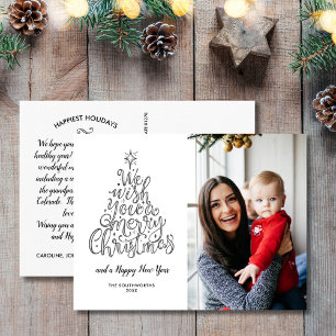 私たちは喜ぶクリスマスおもしろいフェスティバル写真 ポストカード