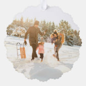 私たちは喜ぶクリスマスグリーンの一枚の写真を願う オーナメントカード (裏面)