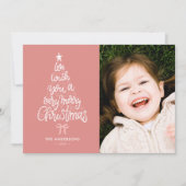 私たちは喜ぶクリスマスツリーの名前と写真 シーズンカード (正面)