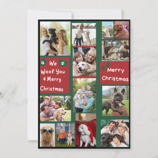 私たちは喜ぶクリスマス家族のペットの写真 シーズンカード (正面)