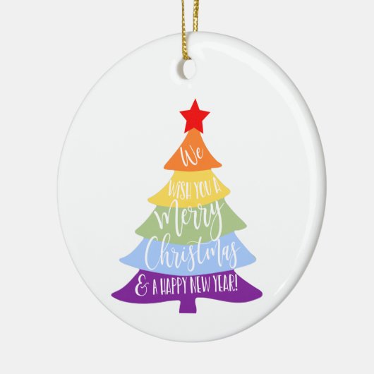 私たちは喜ぶクリスマスLGBTの虹 セラミックオーナメント (左)