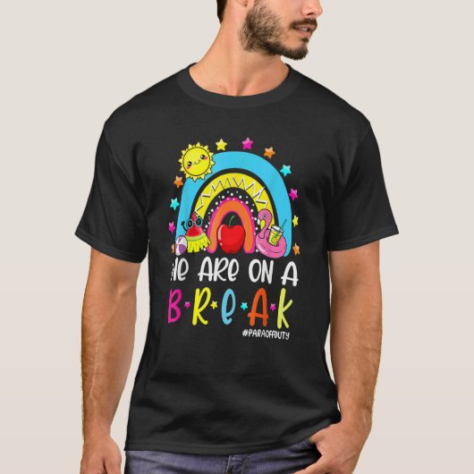 私たちは夏休みの夏の先生虹を見ている Tシャツ (正面)