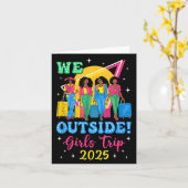 私たちは外の女の子の旅2025アフロガールズブラック女性 カード (黄色い花)