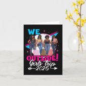 私たちは外の女の子の旅2025アフロ女の子の黒い女性 カード (黄色い花)