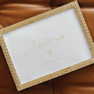 私たちは大好きだ 文字金ゴールドハート 箔ポスター