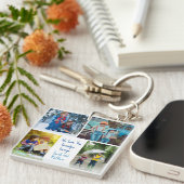 私たちは大好きよグランドパグランドキッズ写真コラージュ キーホルダー (正面右)