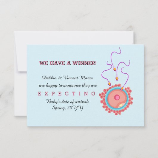 私たちは妊娠の発表を勝ち取った 案内状 (正面)
