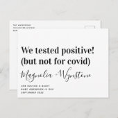 私たちは妊娠前向き発表をおもしろいテストした 案内ポストカード (正面/裏面)