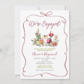 私たちは婚約したクリスマスカクテル手描きパーティー 招待状 (正面)