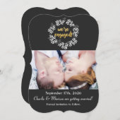 私たちは婚約したリースの結婚写真カード 招待状 (正面/裏面)