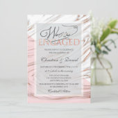 私たちは婚約した大理石バラ金ゴールド婚約 招待状 (スタンド正面)