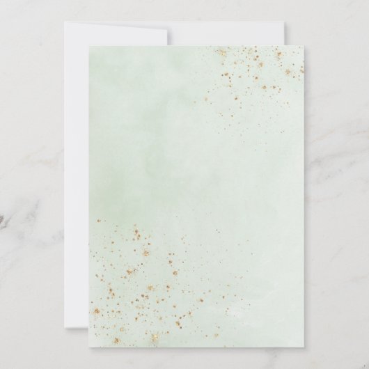 私たちは婚約した婚約パーティピンクフローラ金ゴールド 招待状 (裏面)