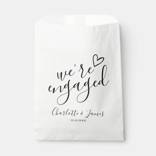 私たちは婚約した婚約パーティ白黒 フェイバーバッグ (正面)
