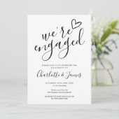 私たちは婚約した婚約パーティ白黒 招待状 (スタンド正面)