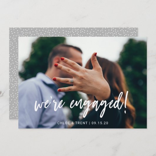 私たちは婚約した婚約発表カード 案内状 (正面/裏面)
