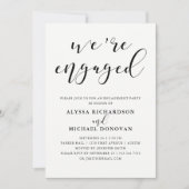私たちは婚約した | ロマンモダンティック婚約パーティ 招待状 (正面)
